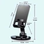 মেটাল বেস মোবাইল হোল্ডার - (ফোল্ড করা যায় এবং 360° ঘুরবে) - Image 5