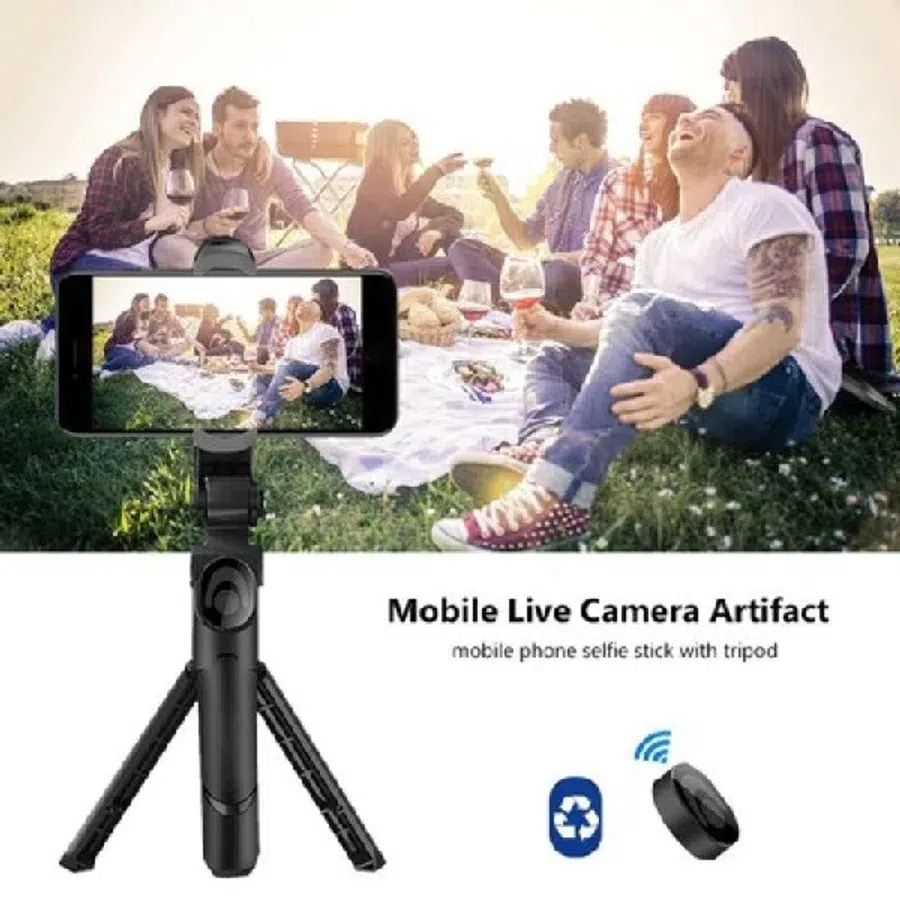 Bluetooth selfie stick with tripod for mobile live and group photos