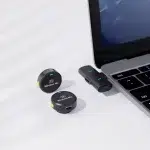 M12 microphone Type-C receiver and two round wireless mics