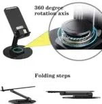 মেটাল বেস মোবাইল হোল্ডার - (ফোল্ড করা যায় এবং 360° ঘুরবে) - Image 4