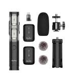 Neepho NP-63 wireless microphone with LED light handle, tripod and windshields